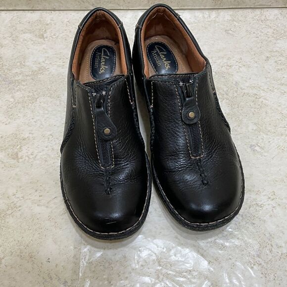 CLARKS ARTISAN INCA MEG IN BLACK LEATHER - Picture 1 of 7